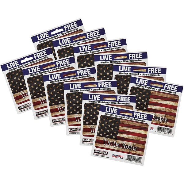 Sunburst Systems Decal We The People Flag 3 in x 4.5 in, 12-Pack PK 6214 - main